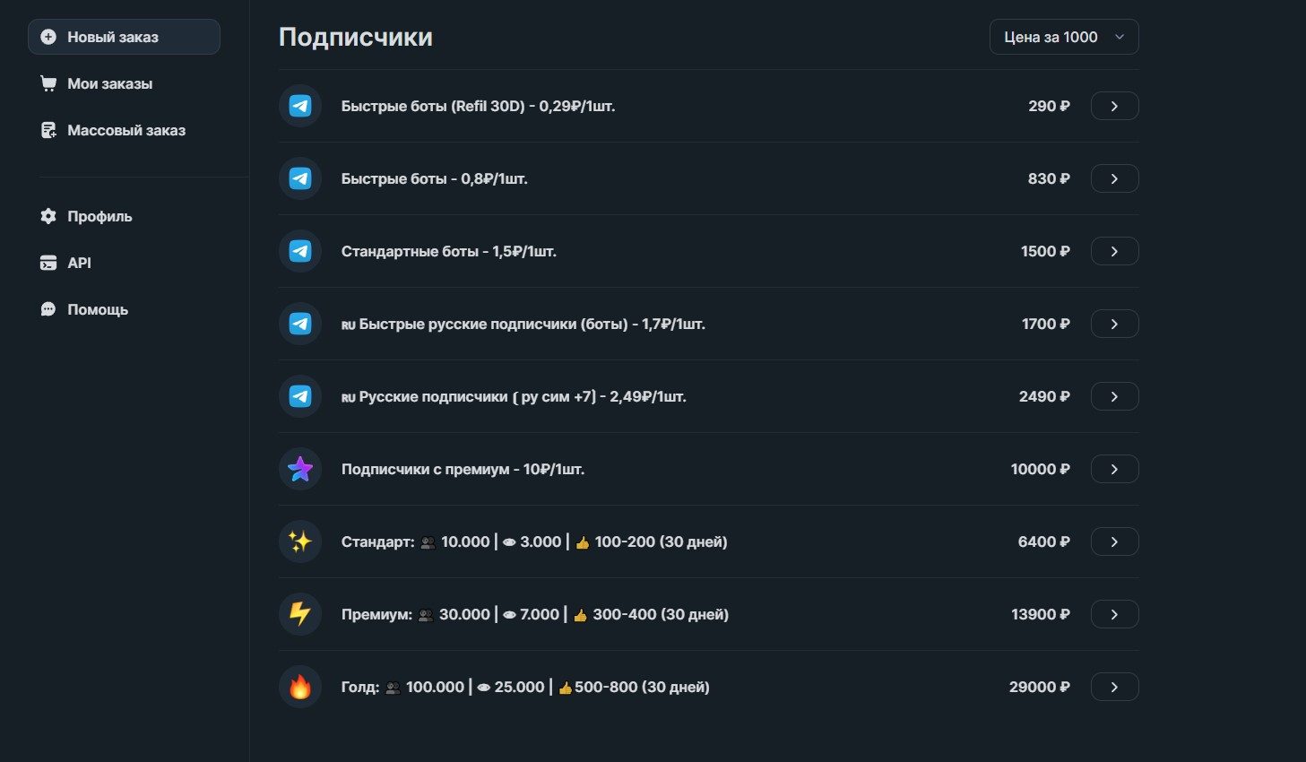 Услуги для Телеграм